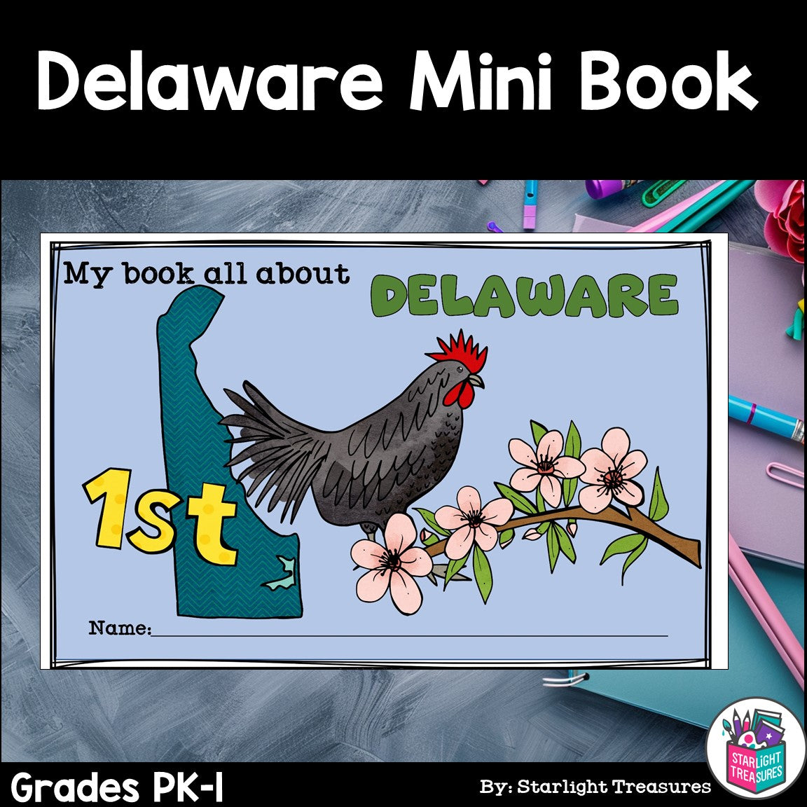 Delaware Mini Book for Early Readers - A State Study