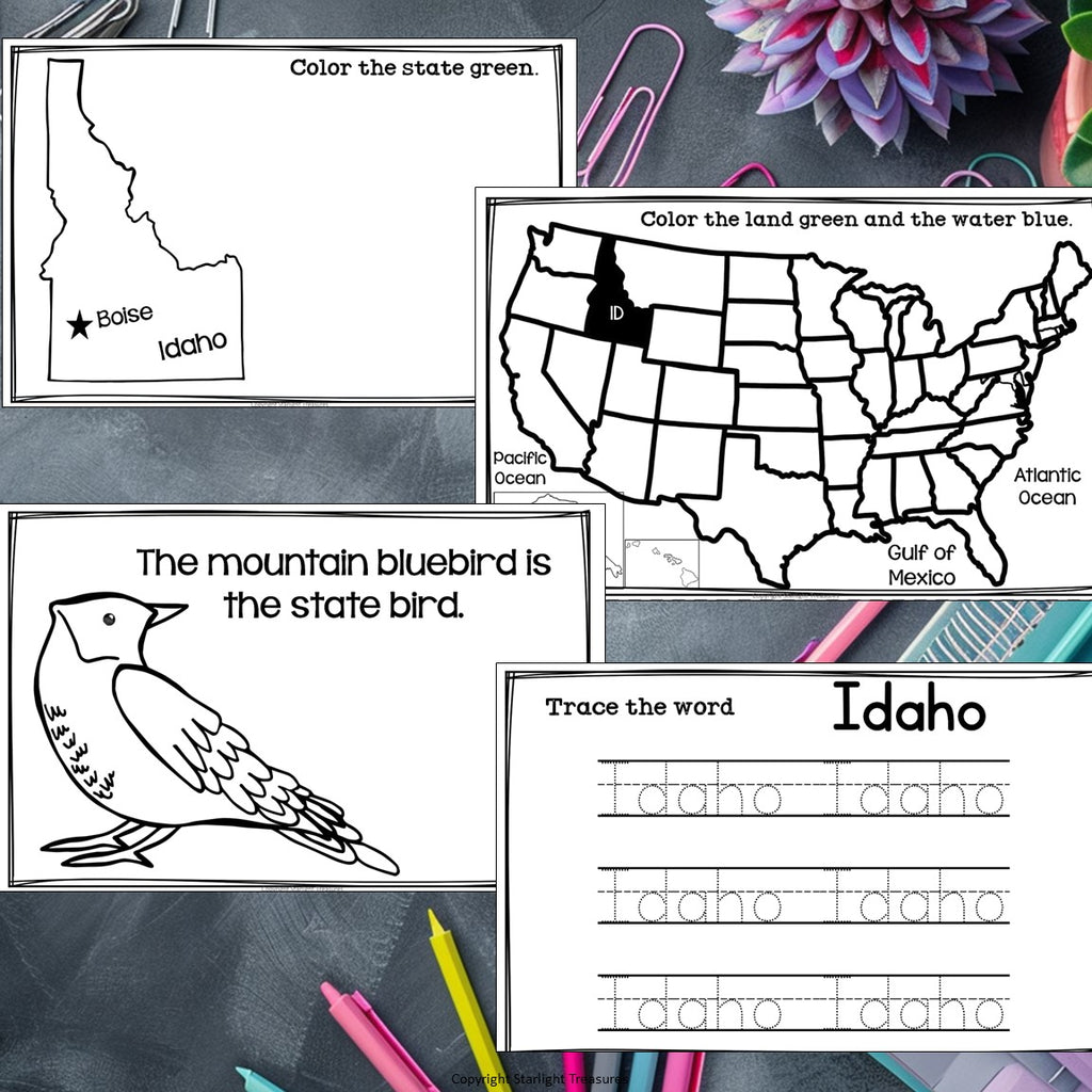 Idaho Mini Book for Early Readers - A State Study