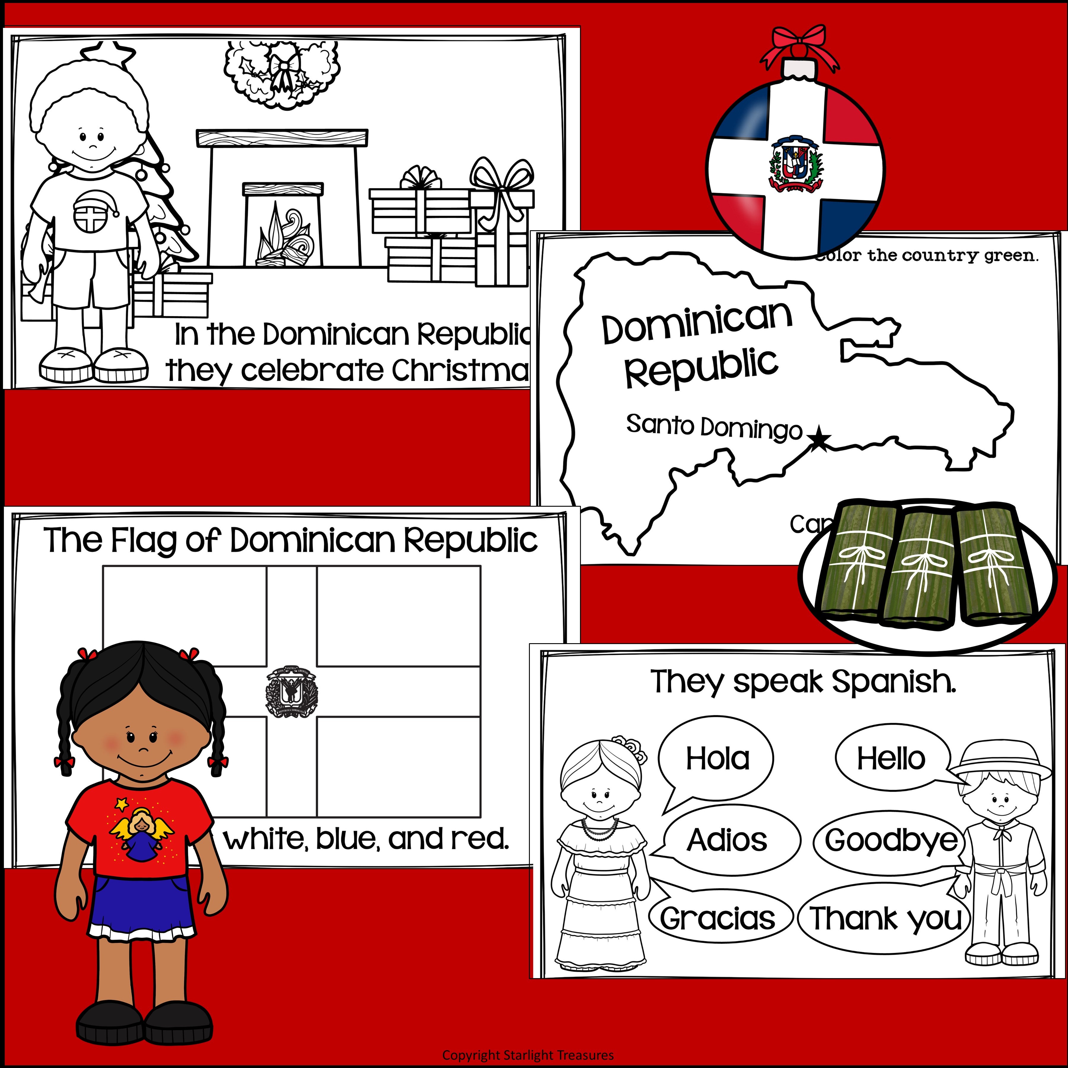 Christmas in the Dominican Republic Mini Book for Early Readers - Christmas