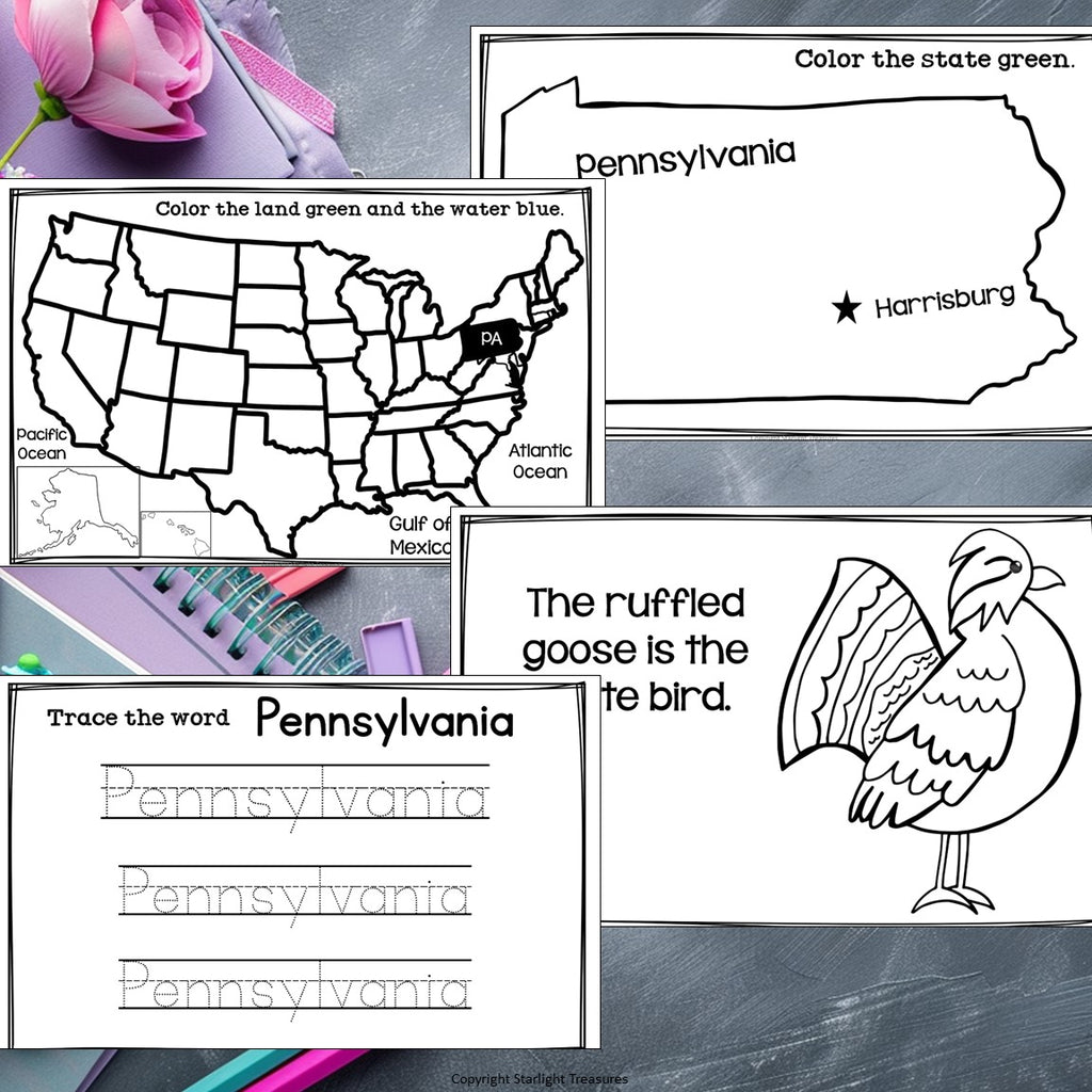 Pennsylvania Mini Book for Early Readers - A State Study