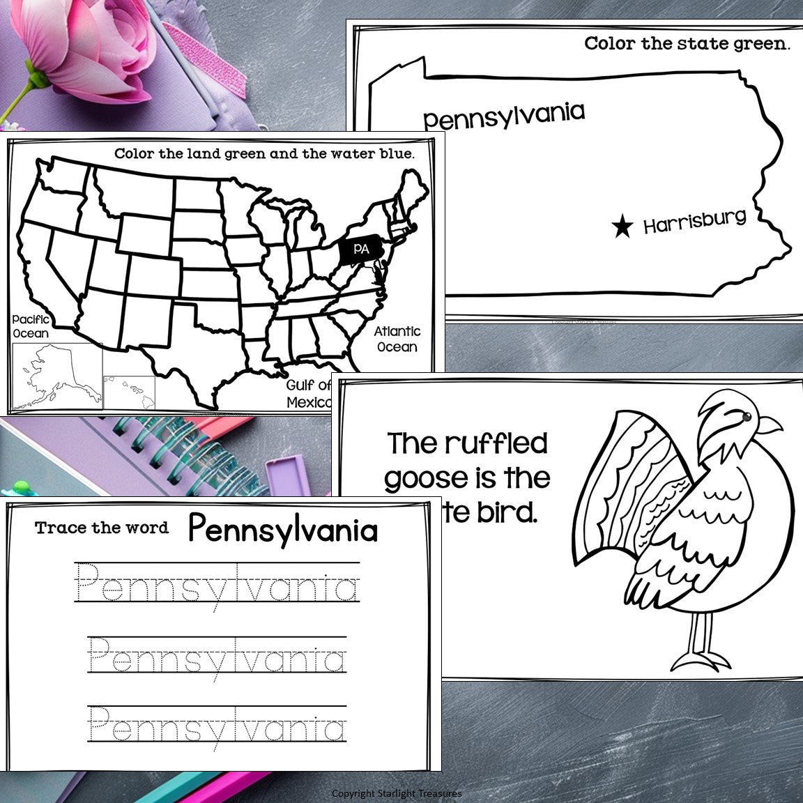 Pennsylvania Mini Book for Early Readers - A State Study
