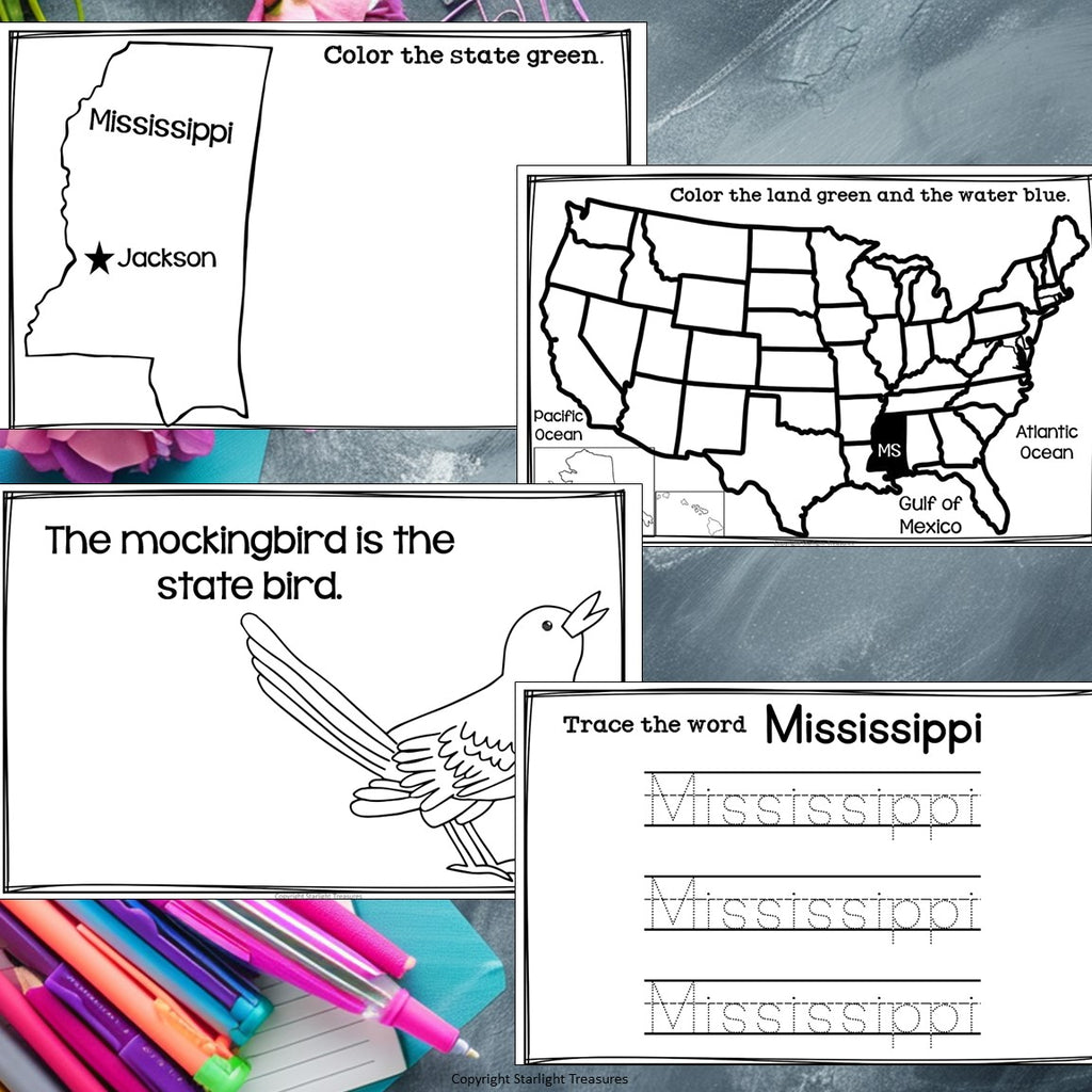 Mississippi Mini Book for Early Readers - A State Study