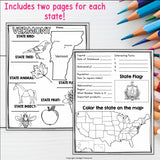 50 States Research Posters, Coloring Pages - US States Research Project