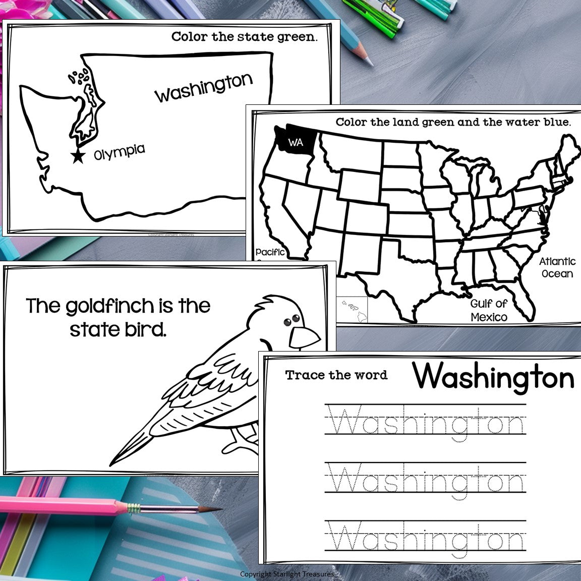 Washington Mini Book for Early Readers - A State Study