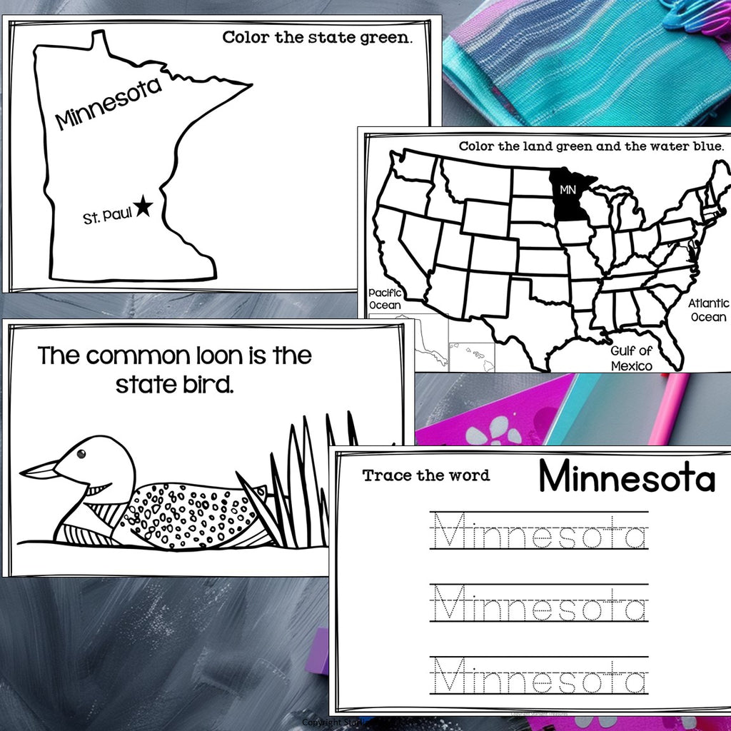 Minnesota Mini Book for Early Readers - A State Study