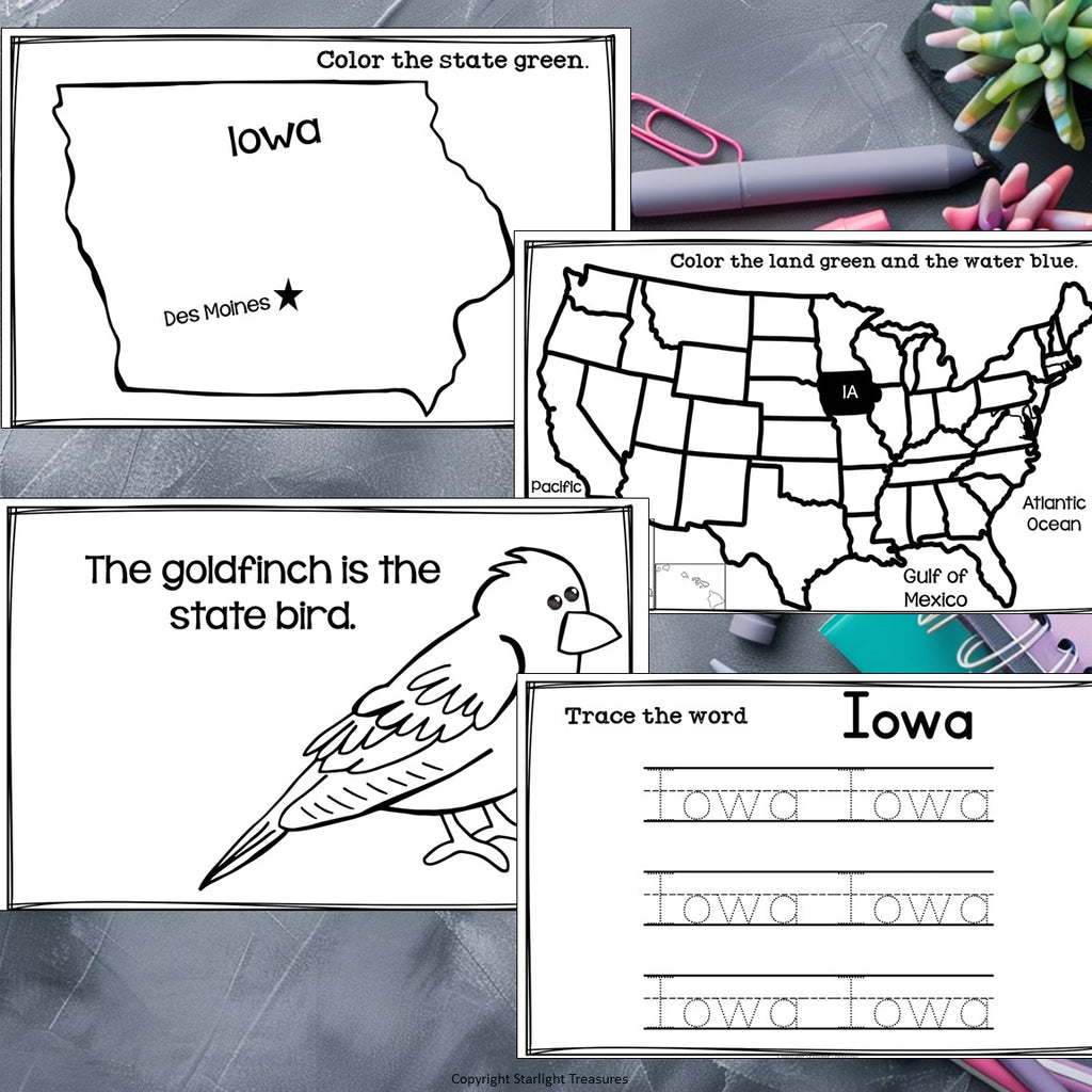 Iowa Mini Book for Early Readers - A State Study