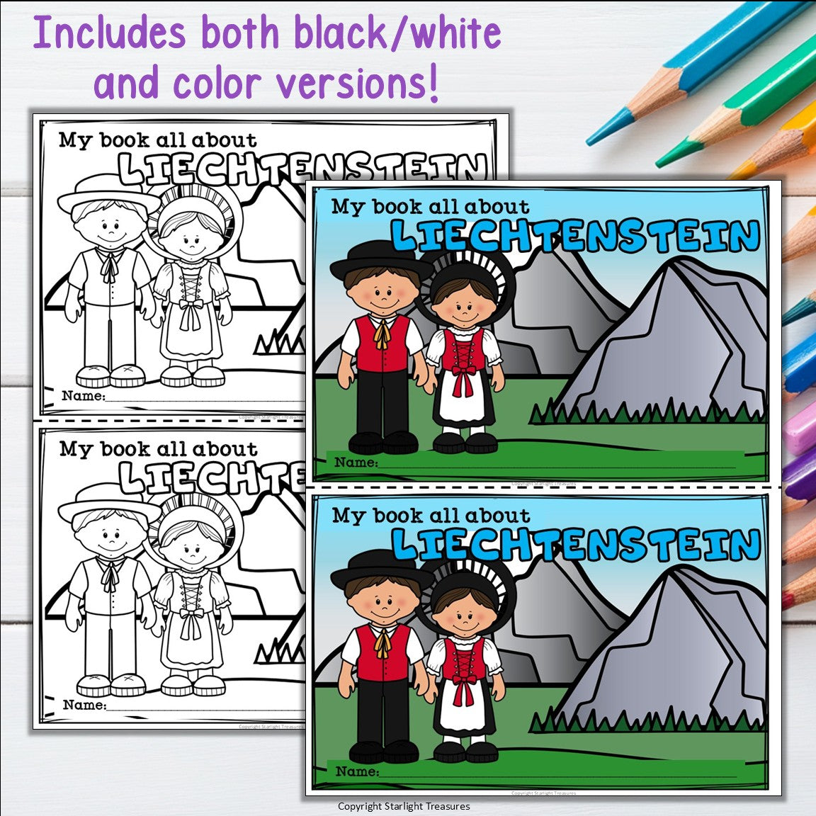 Liechtenstein Mini Book for Early Readers - All About Liechtenstein Country Unit