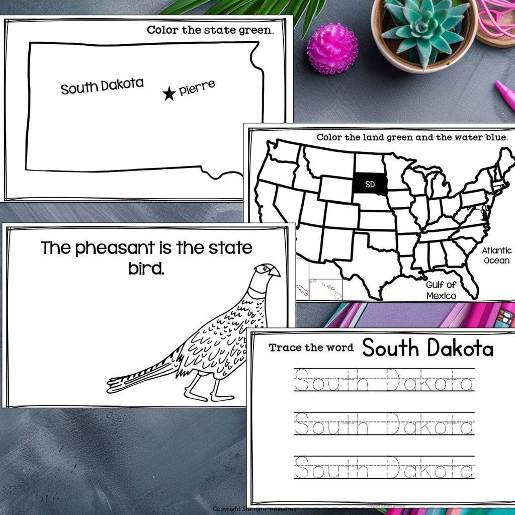South Dakota Mini Book for Early Readers - A State Study