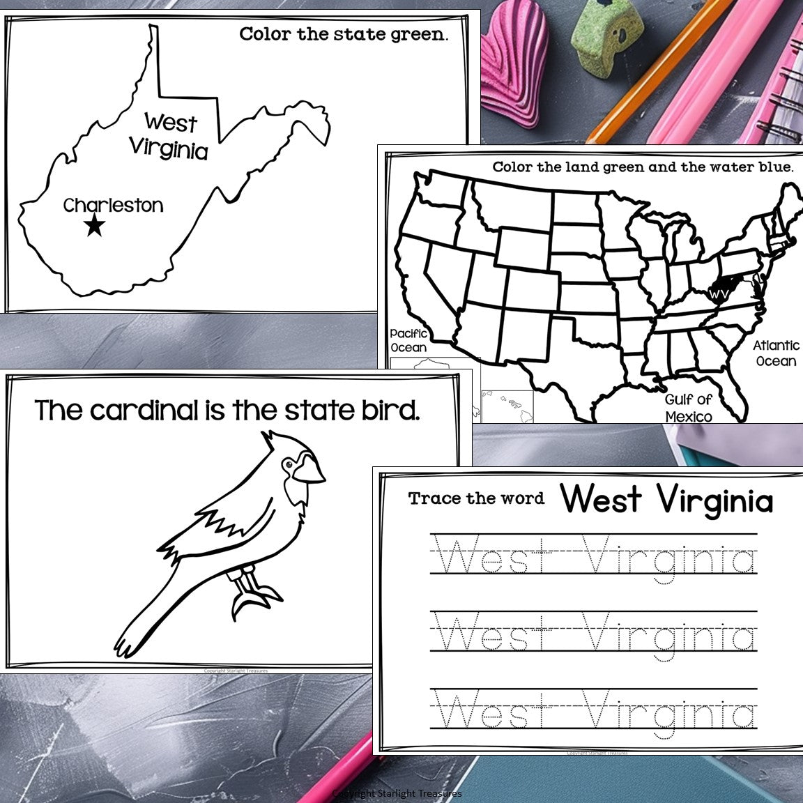 West Virginia Mini Book for Early Readers - A State Study
