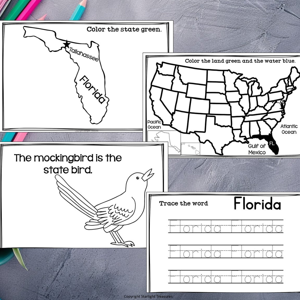 Florida Mini Book for Early Readers - A State Study