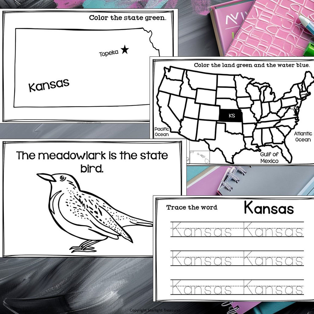 Kansas Mini Book for Early Readers - A State Study