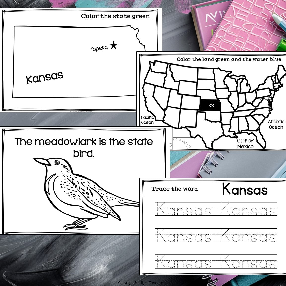 Kansas Mini Book for Early Readers - A State Study