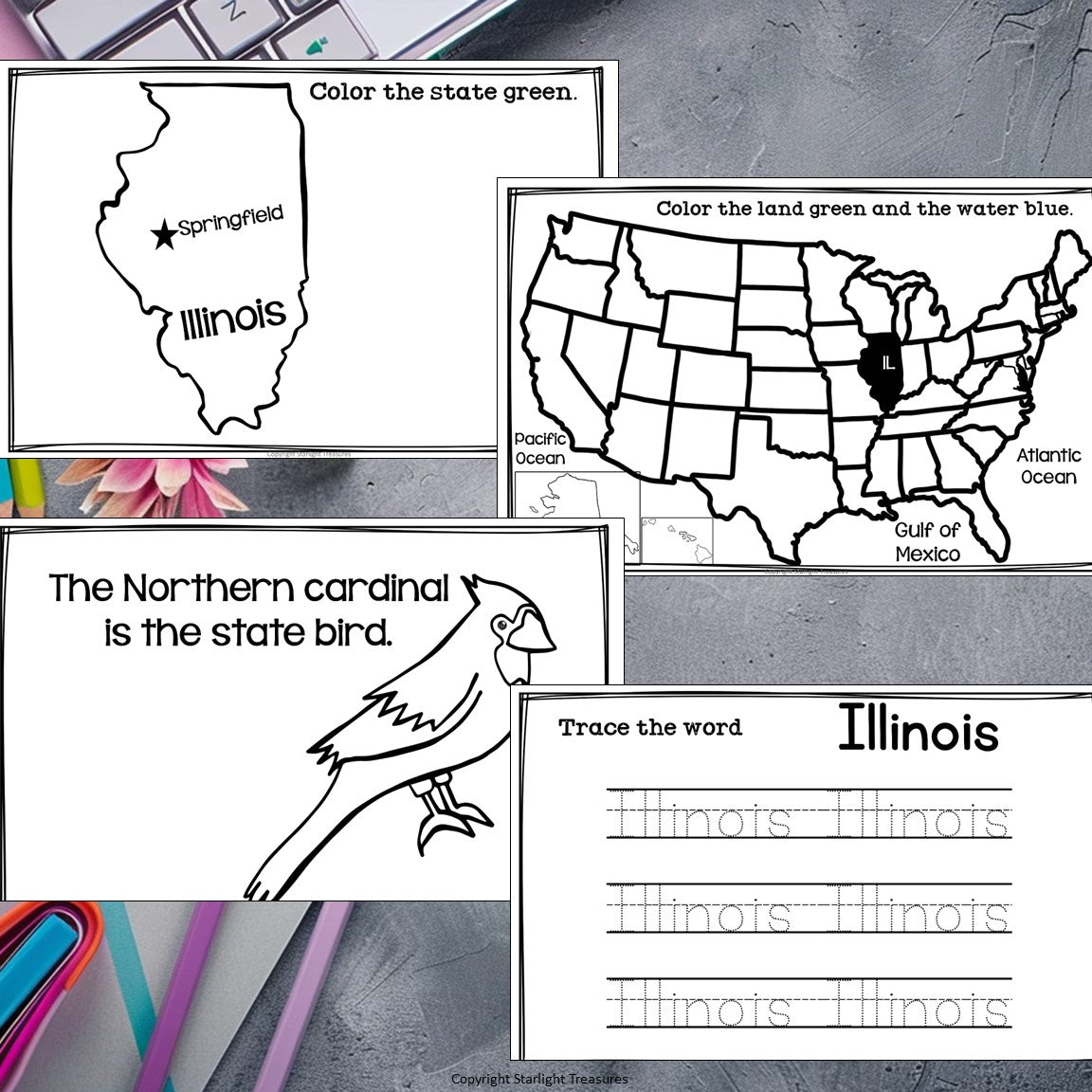 Illinois Mini Book for Early Readers - A State Study