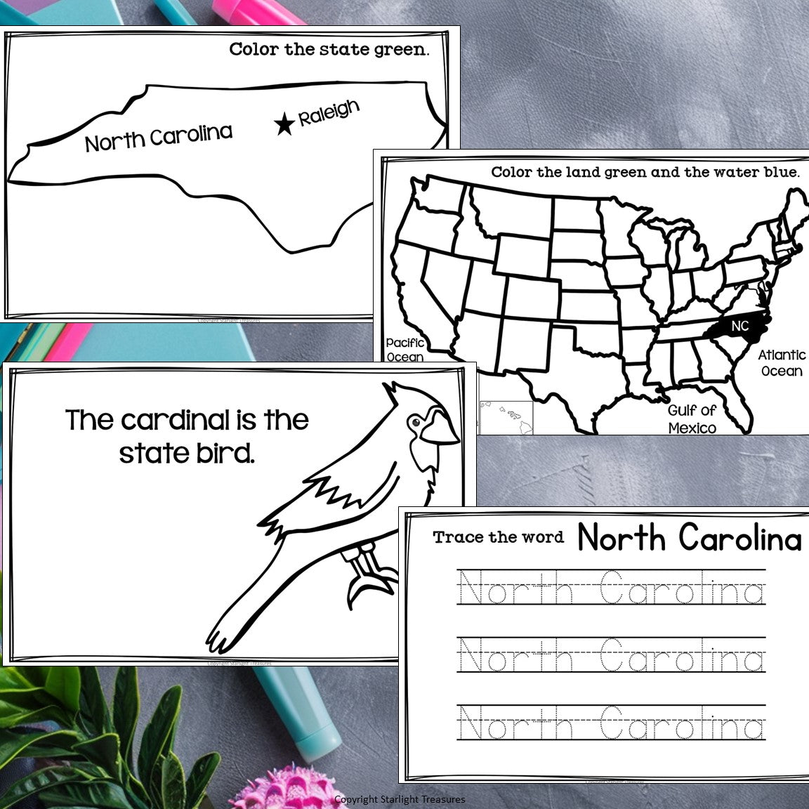 North Carolina Mini Book for Early Readers - A State Study