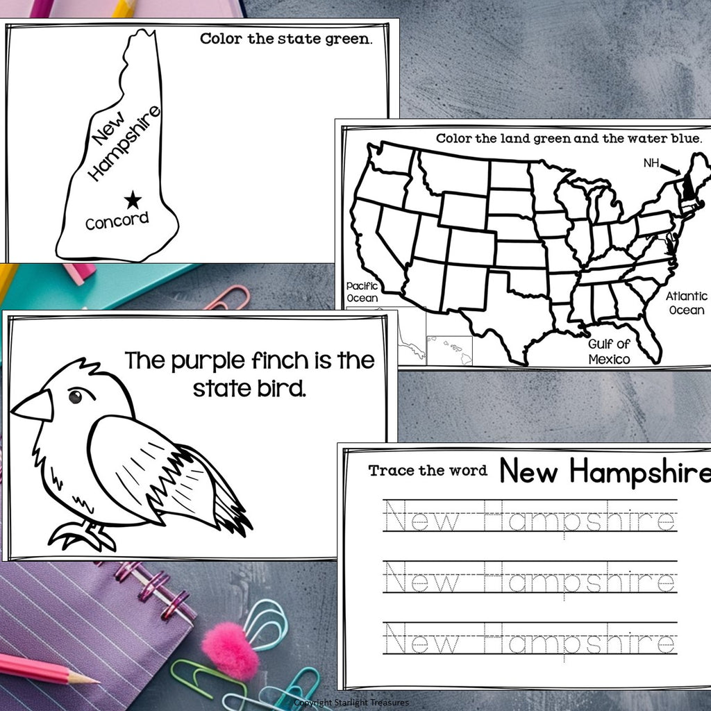 New Hampshire Mini Book for Early Readers - A State Study