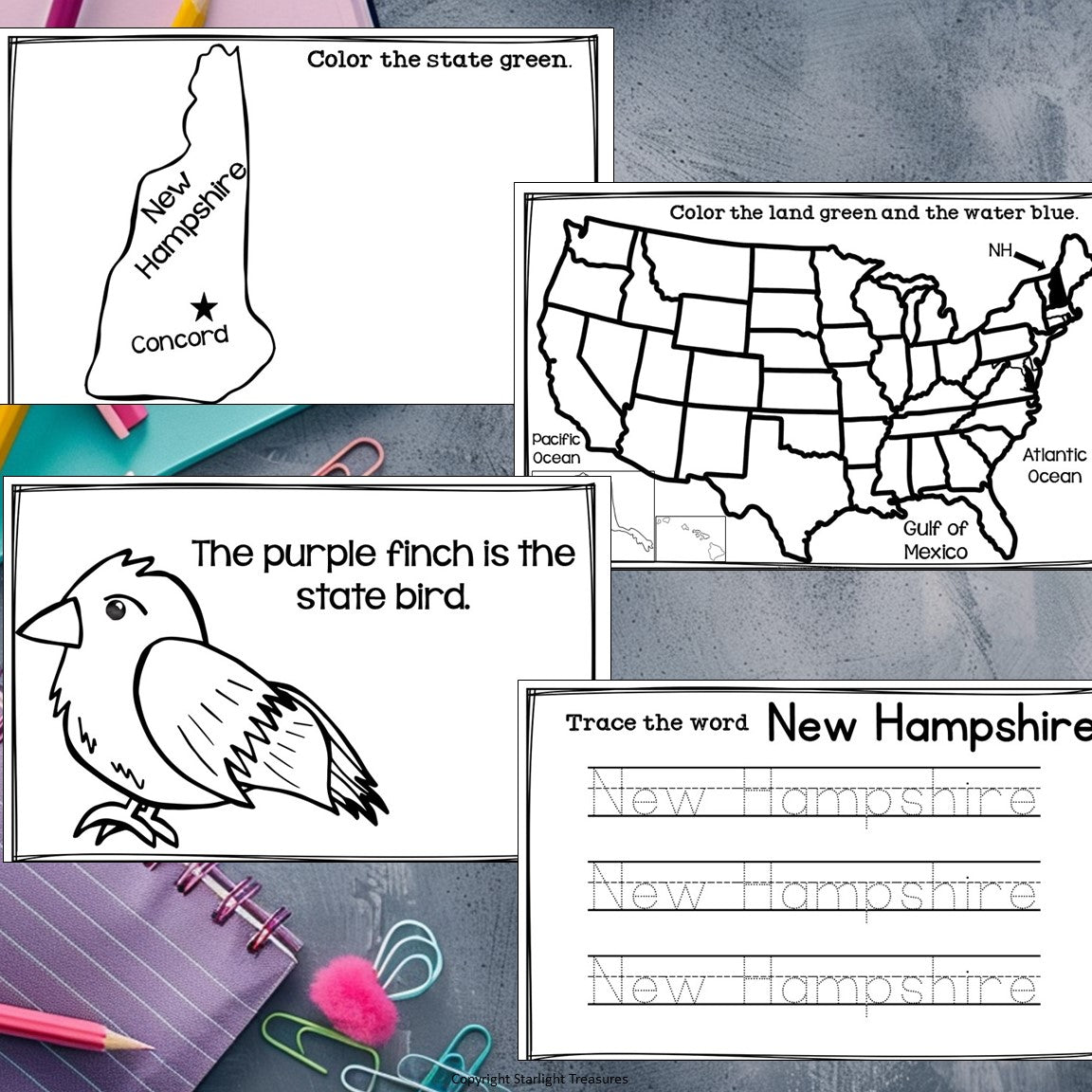 New Hampshire Mini Book for Early Readers - A State Study
