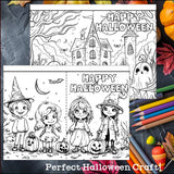 Halloween Cards to Color - Halloween Craft Activity, Coloring, Cards