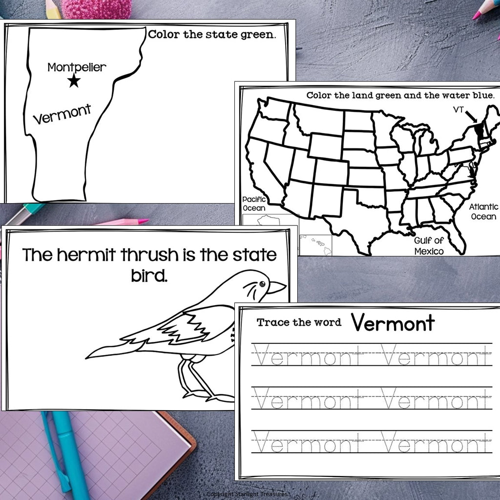 Vermont Mini Book for Early Readers - A State Study