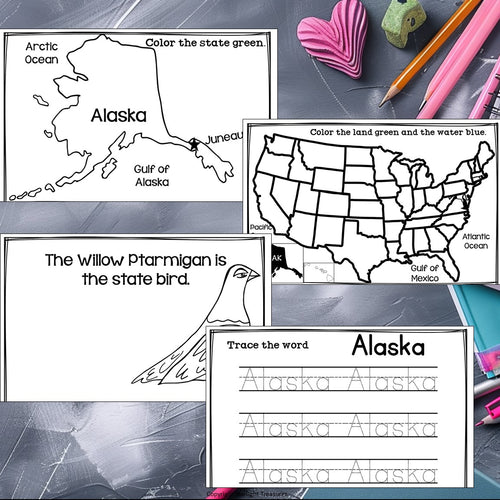 Alaska Mini Book for Early Readers - A State Study