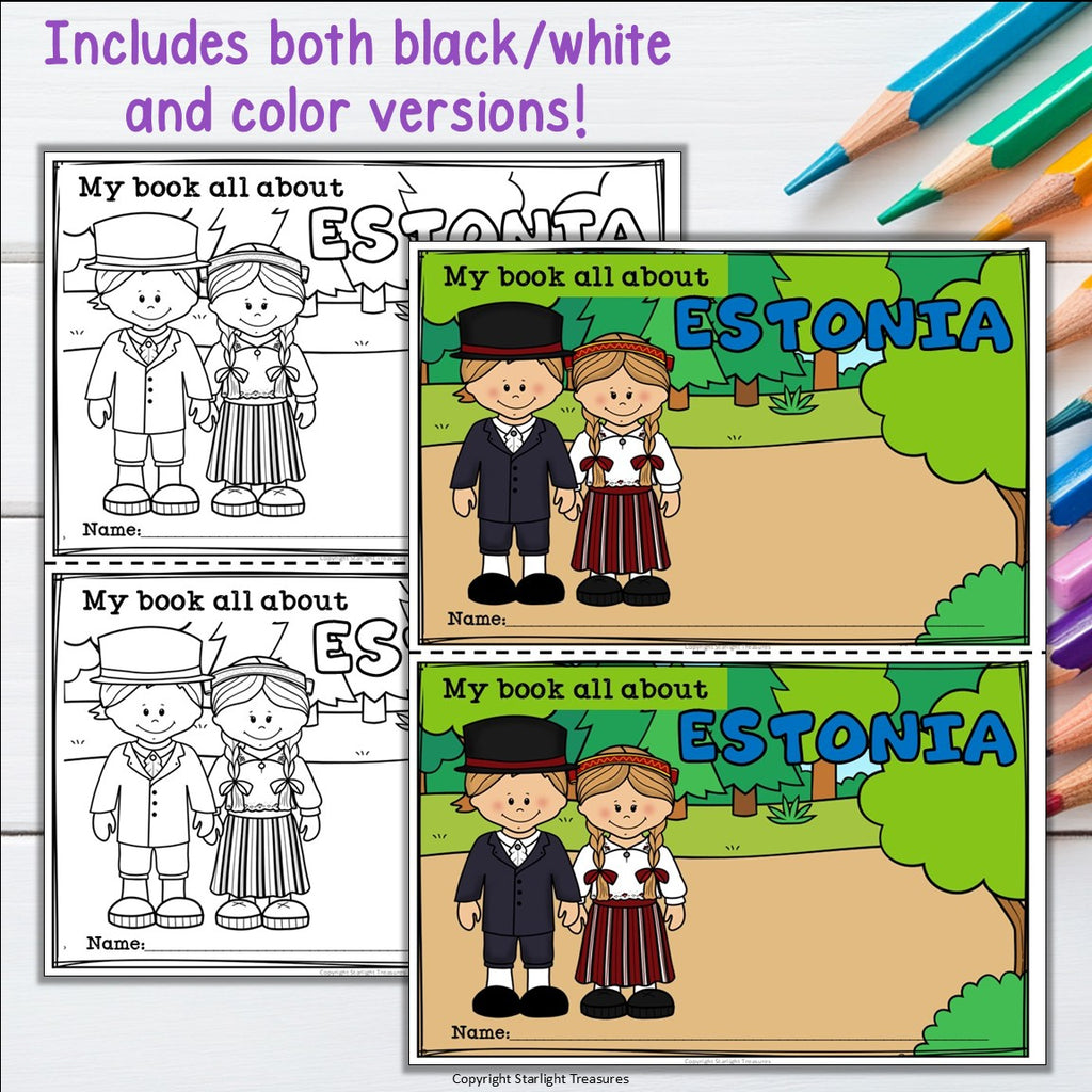 Estonia Mini Book for Early Readers - All About Estonia Country Study Unit