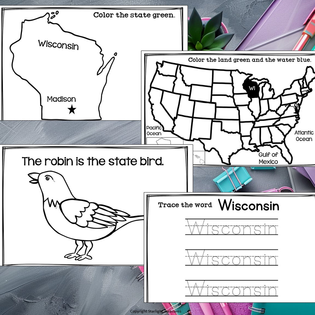 Wisconsin Mini Book for Early Readers - A State Study