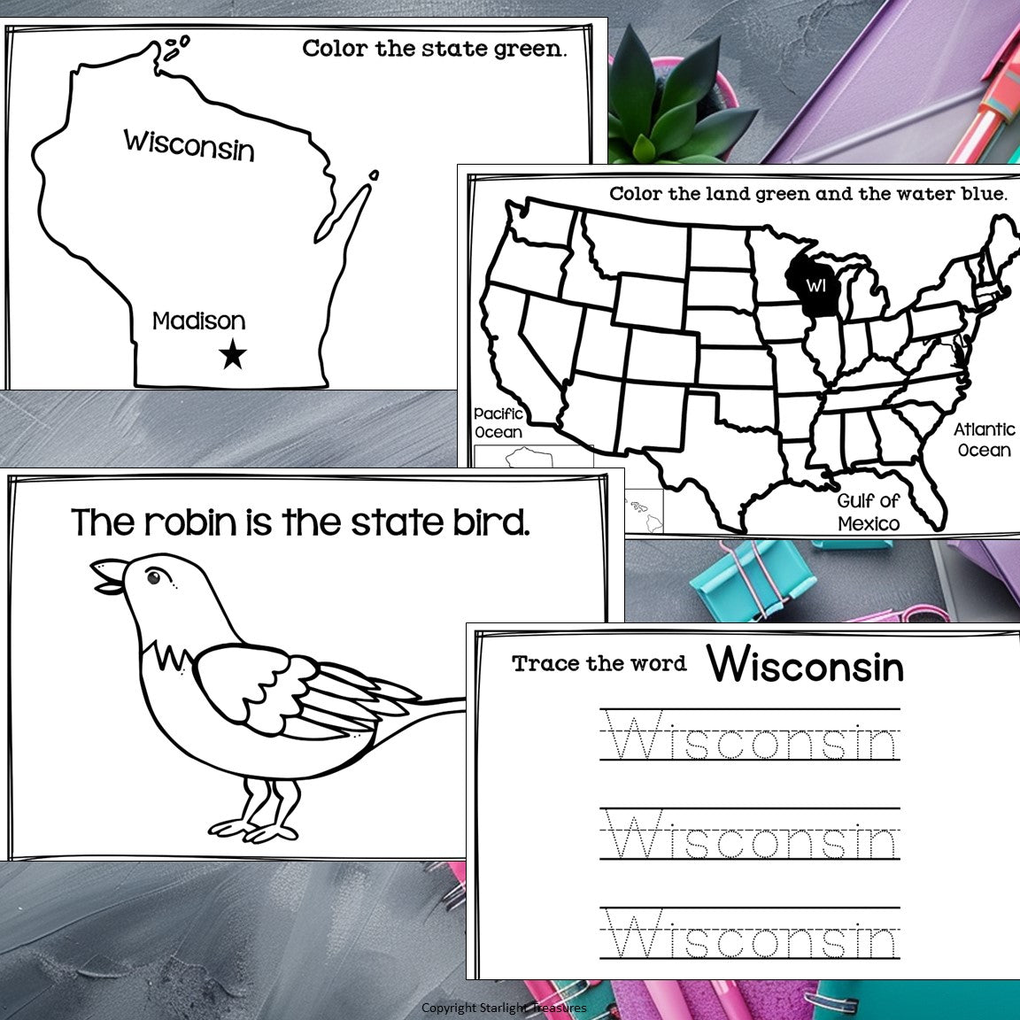 Wisconsin Mini Book for Early Readers - A State Study