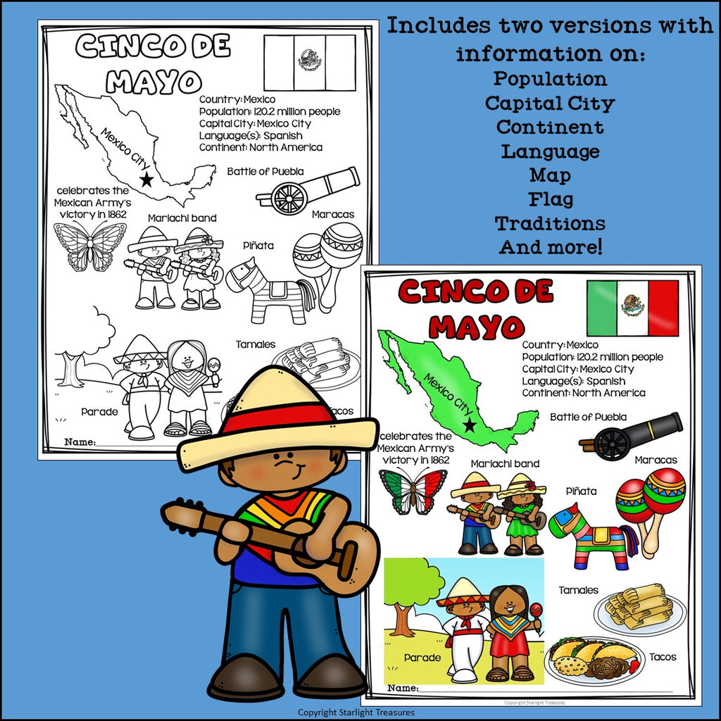 Cinco de Mayo Fact Sheet for Early Readers - Cinco de Mayo Activity