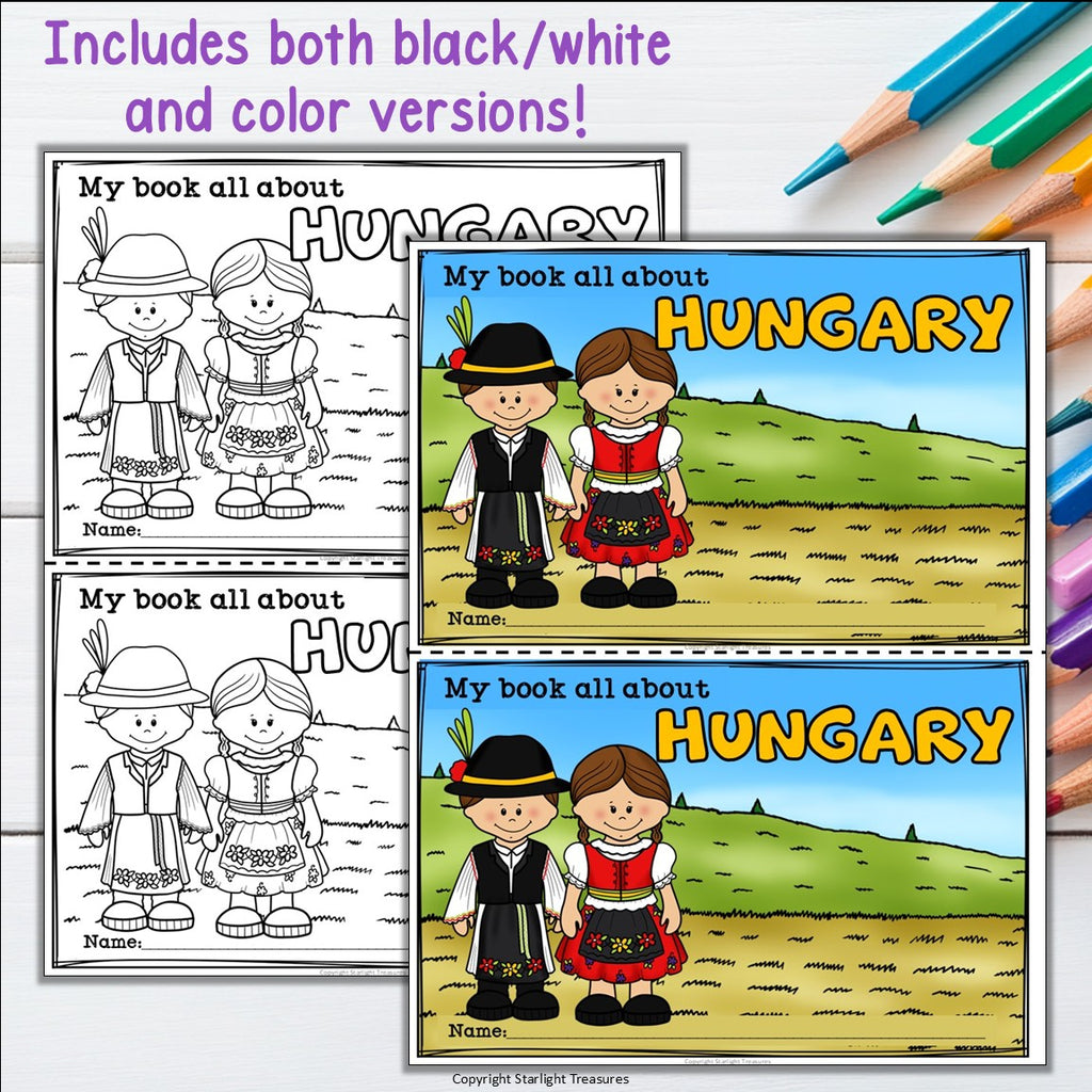 Hungary Mini Book for Early Readers - All About Hungary Country Study Unit