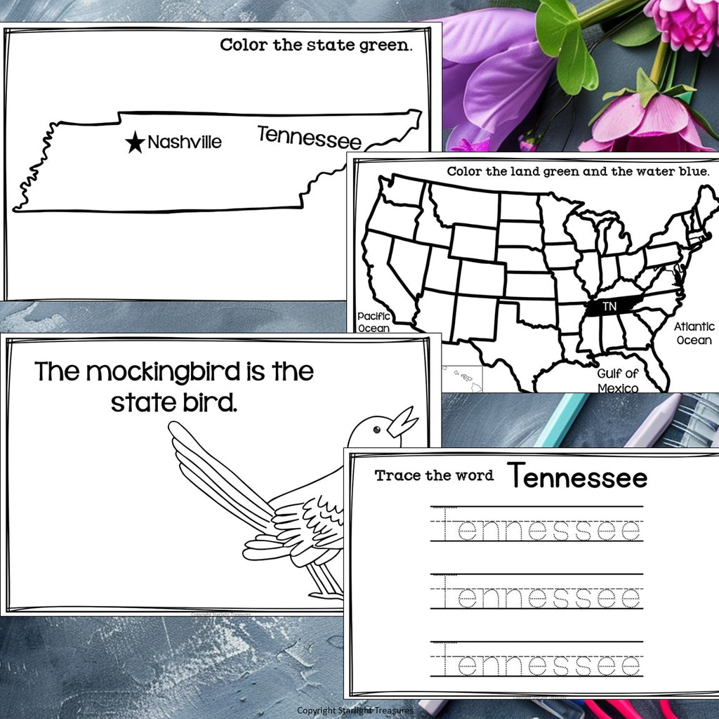 Tennessee Mini Book for Early Readers - A State Study
