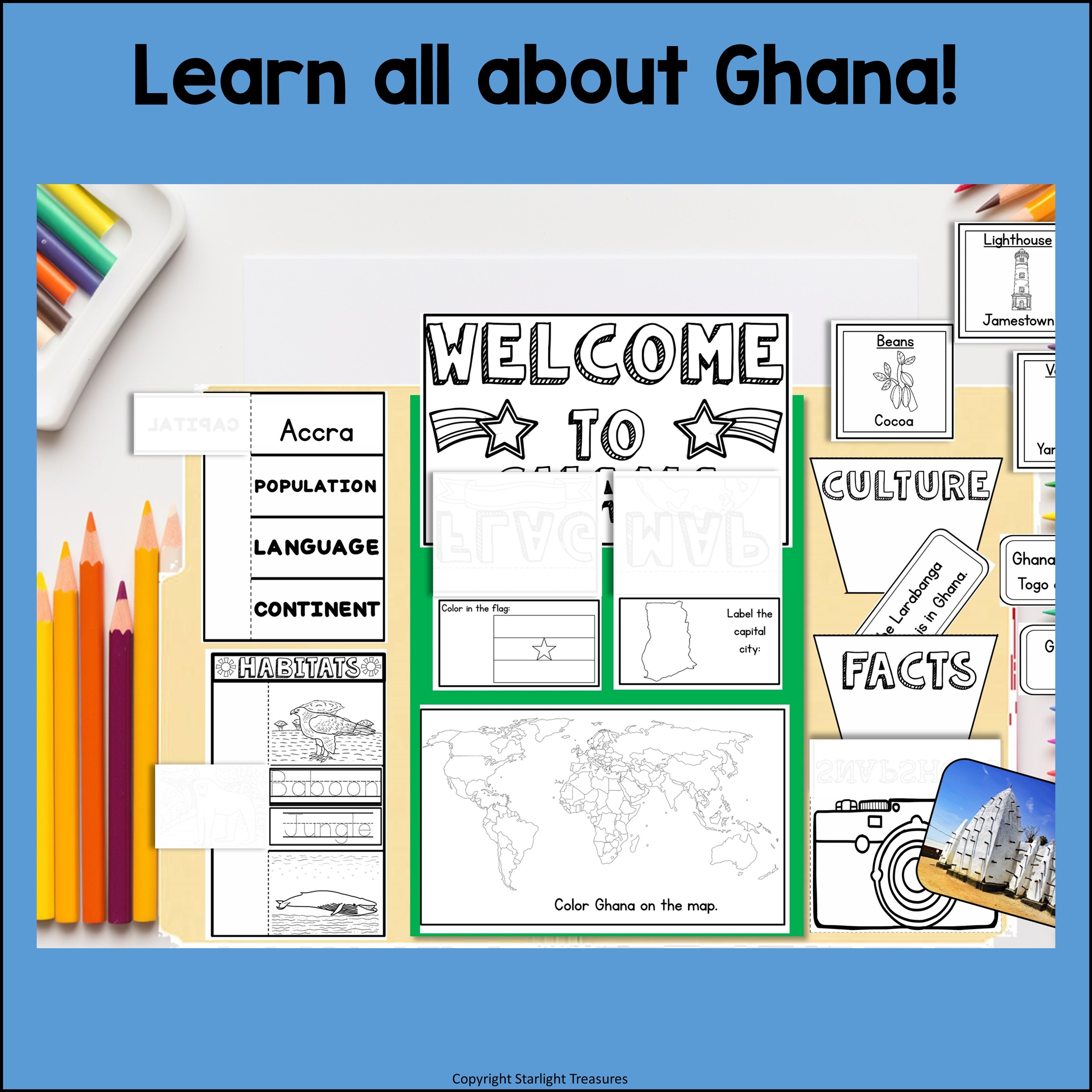 Ghana Lapbook for Early Learners - A Country Study