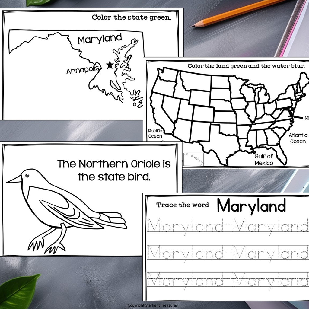 Maryland Mini Book for Early Readers - A State Study