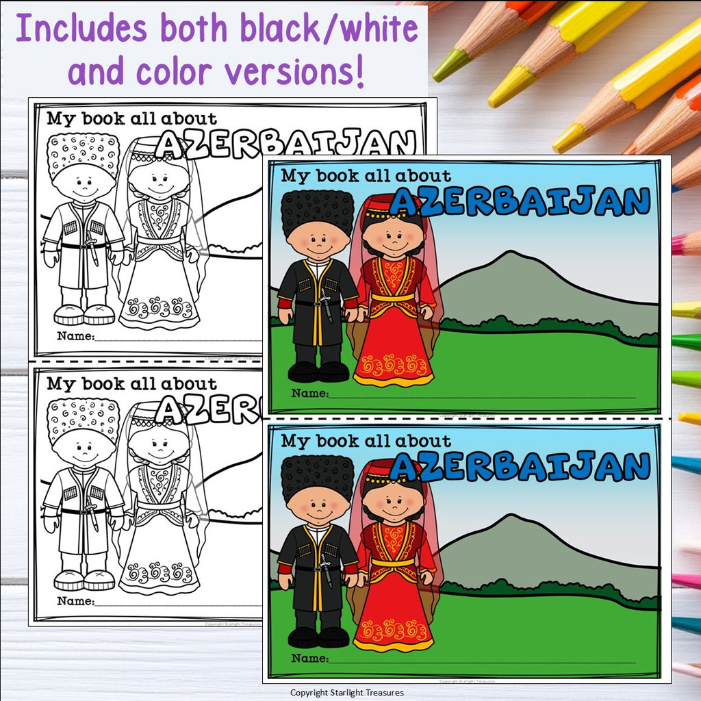 Azerbaijan Mini Book for Early Readers - A Country Study, Azerbaijan Country