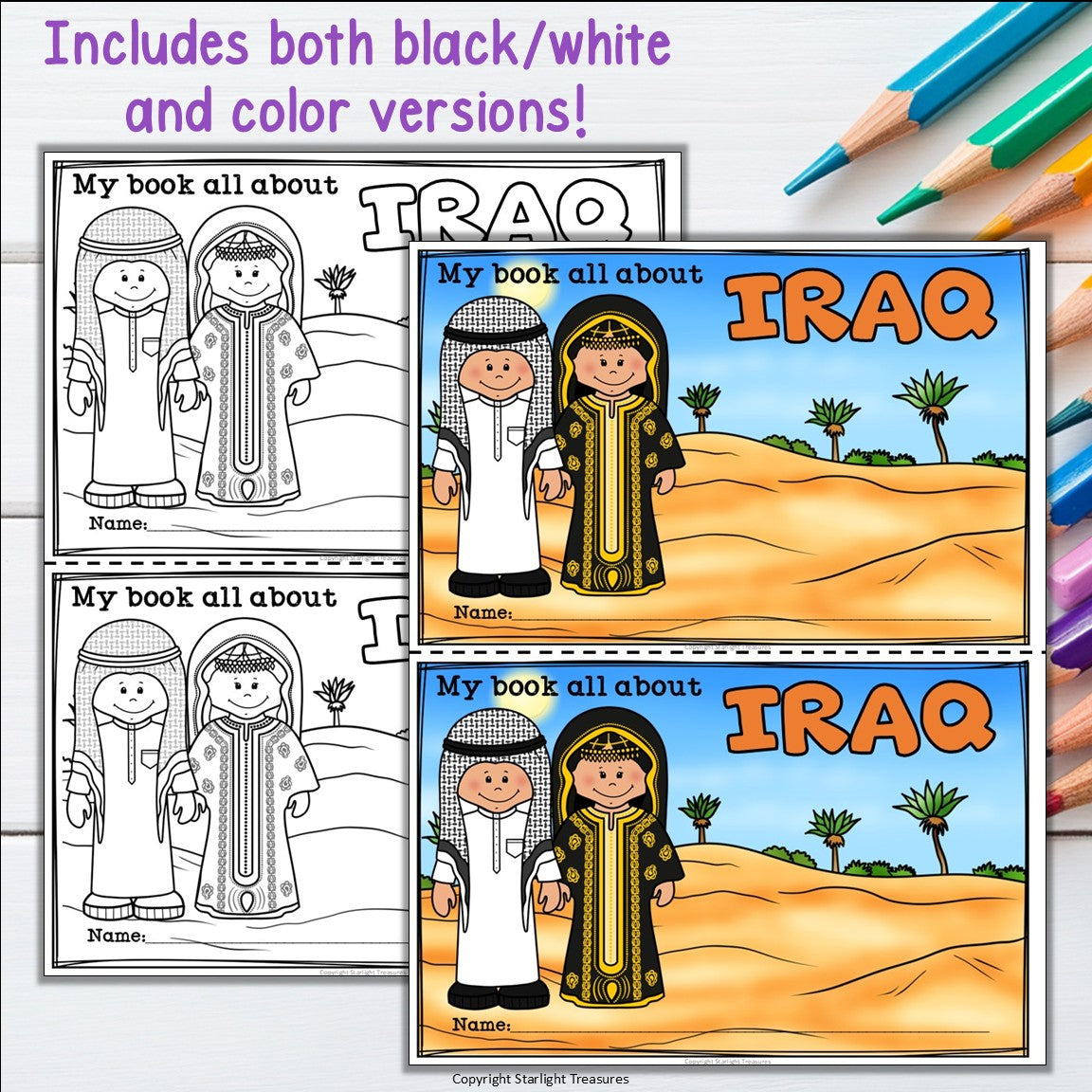 Iraq Mini Book for Early Readers - All About Iraq Country Study Activity Unit