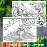 Saint Patrick's Day Cards to Color - Saint Patrick Craft Activity, Card Coloring