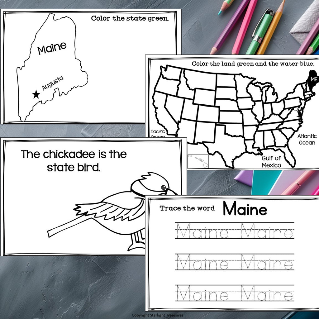 Maine Mini Book for Early Readers - A State Study