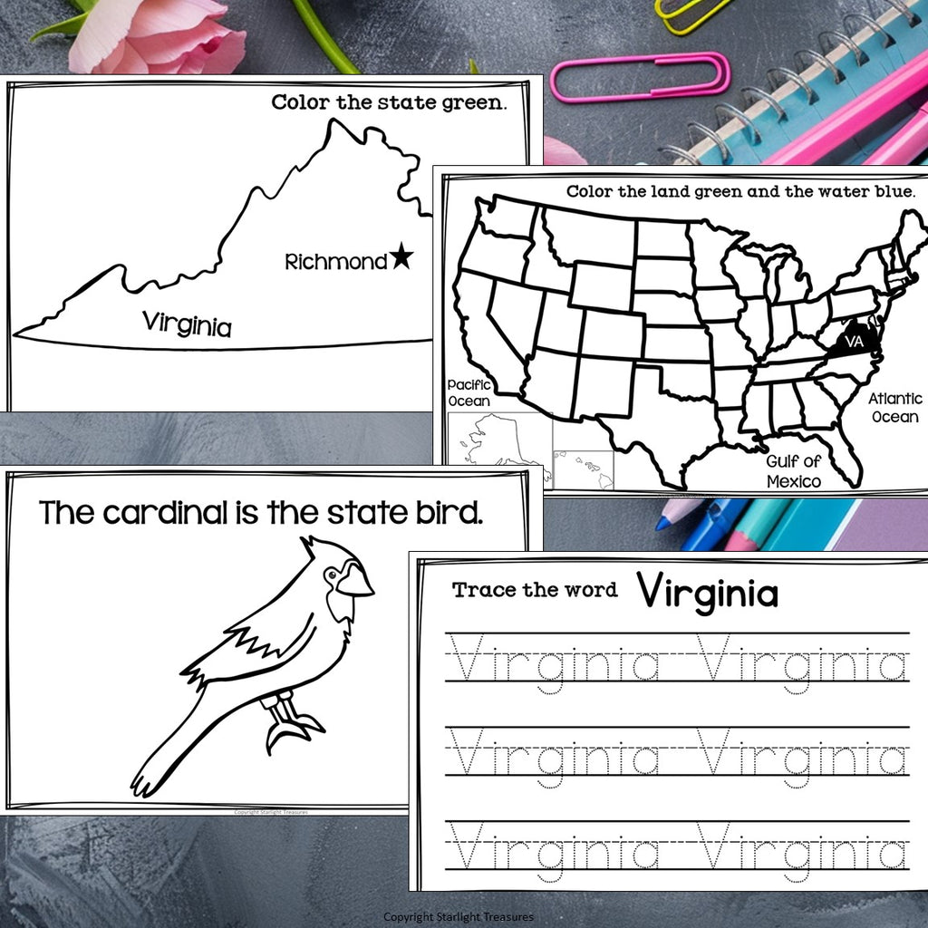 Virginia Mini Book for Early Readers - A State Study