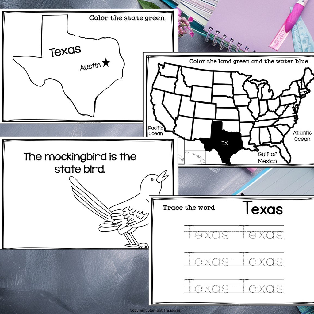 Texas Mini Book for Early Readers - A State Study