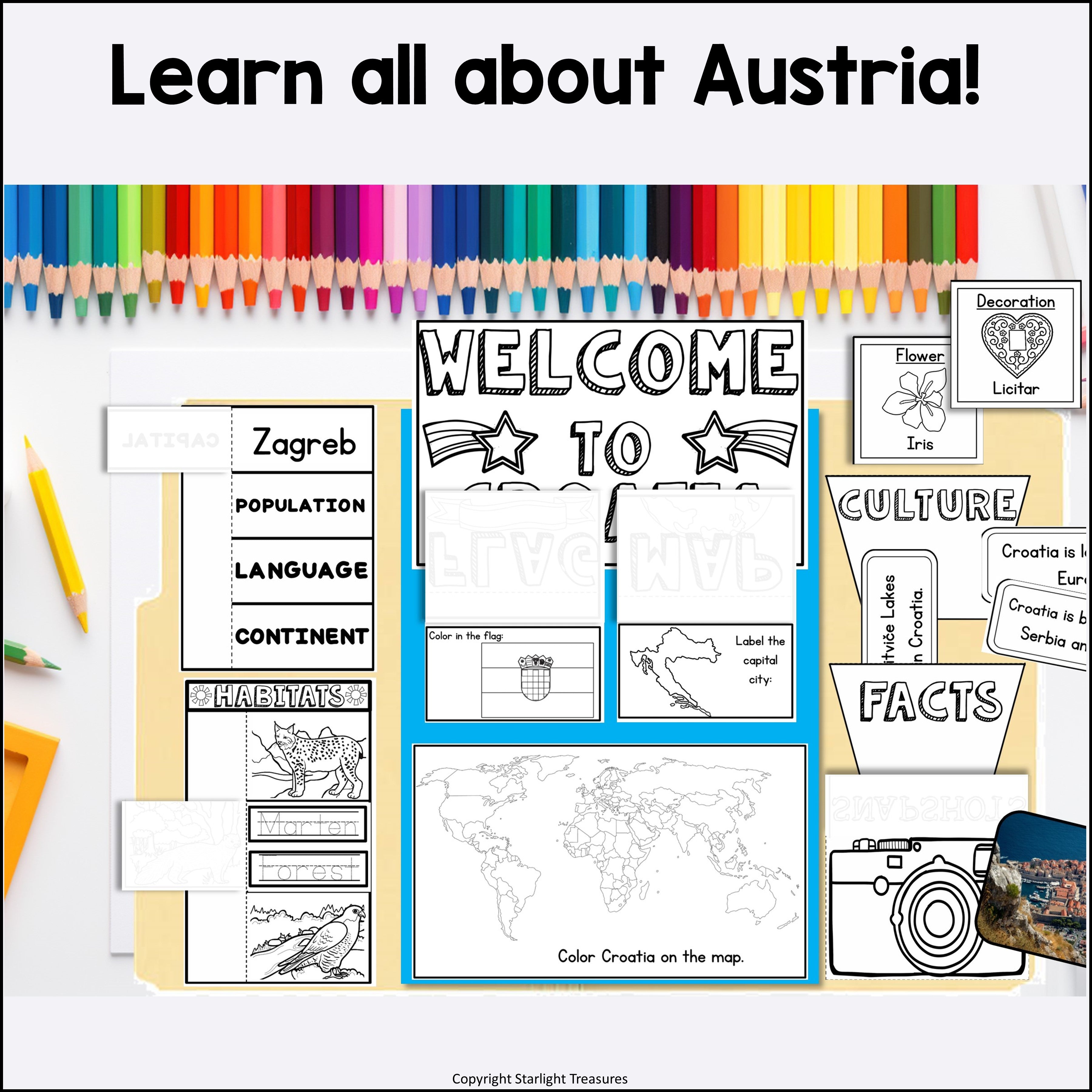 Croatia Lapbook for Early Learners - A Country Study