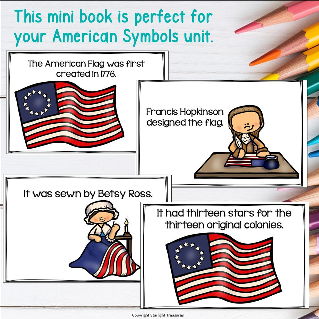 American Flag Mini Book for Early Readers: American Symbols