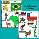 South America Countries Research Posters -  South American Country Posters