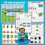 Camping Pre-K Kindergarten Worksheets for Early Readers - Summer Camp, Hike