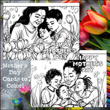 Mother's Day Cards to Color - Mother's Day Craft Activity, Coloring, Cards