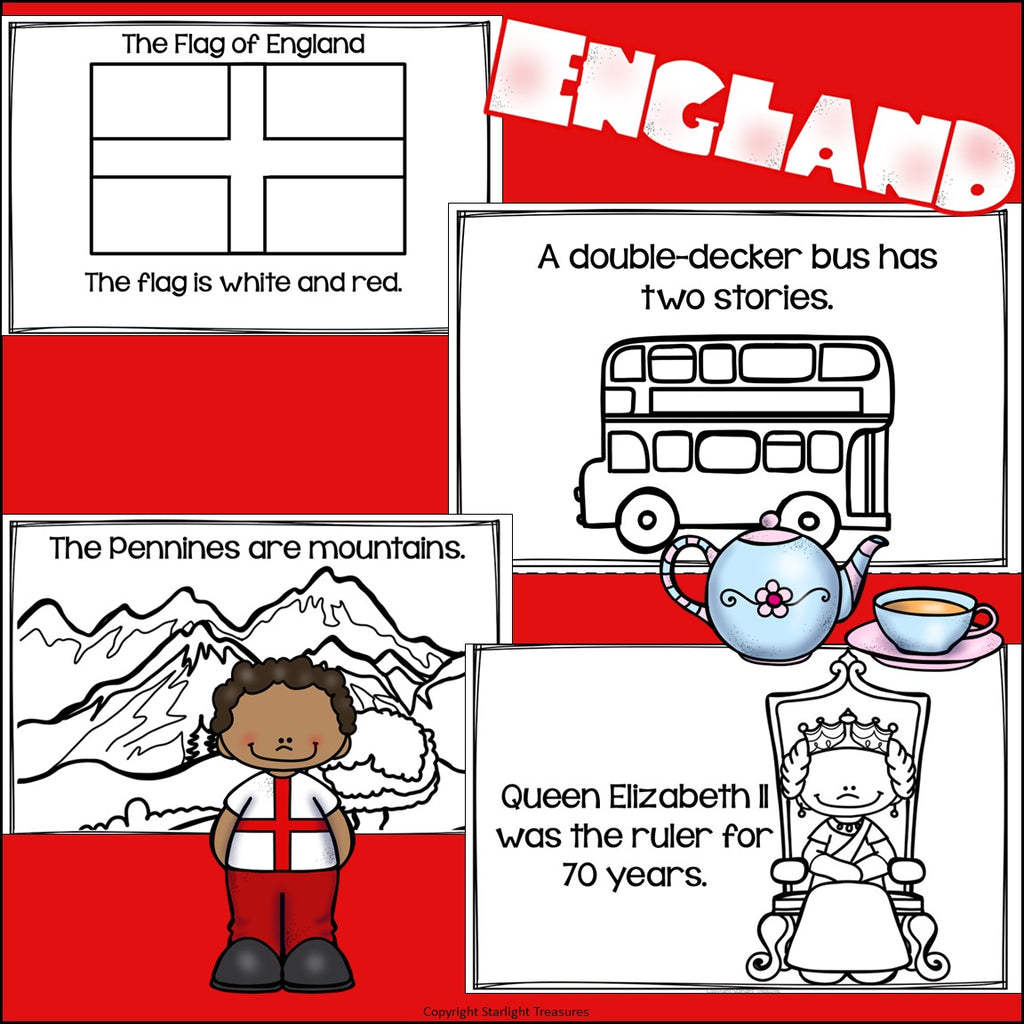 England Mini Book for Early Readers - A Country Study