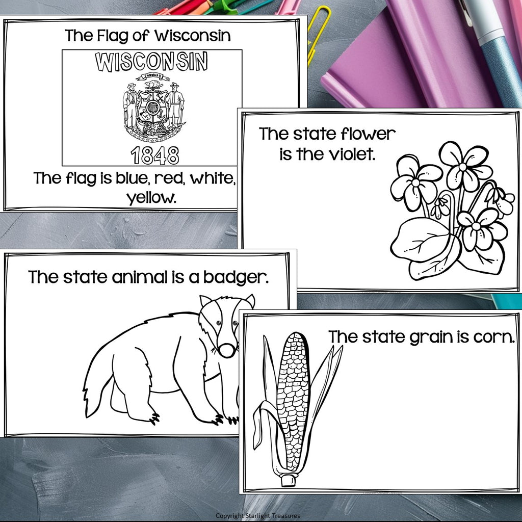 Wisconsin Mini Book for Early Readers - A State Study