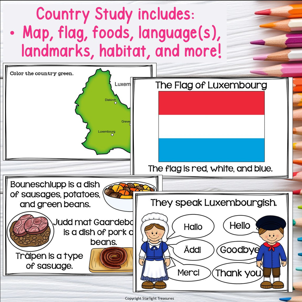 Luxembourg Mini Book for Early Readers - A Country Study, Luxembourg Country