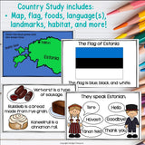 Estonia Mini Book for Early Readers - All About Estonia Country Study Unit