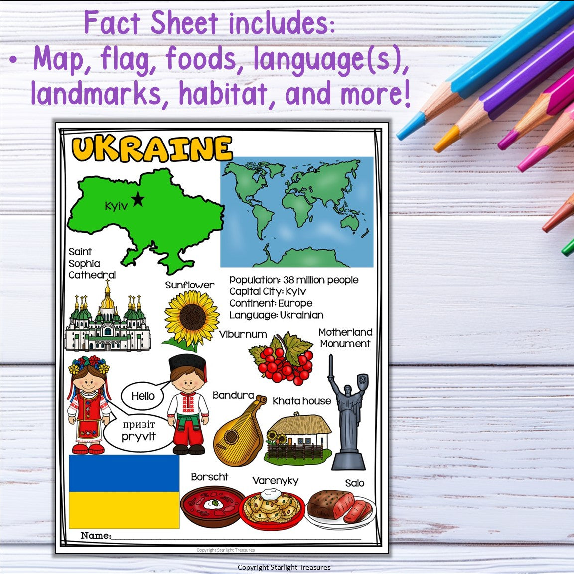 Ukraine Fact Sheet for Early Readers - A Country Study