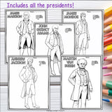 US Presidents Research Posters, Coloring Pages - Biography Research Project