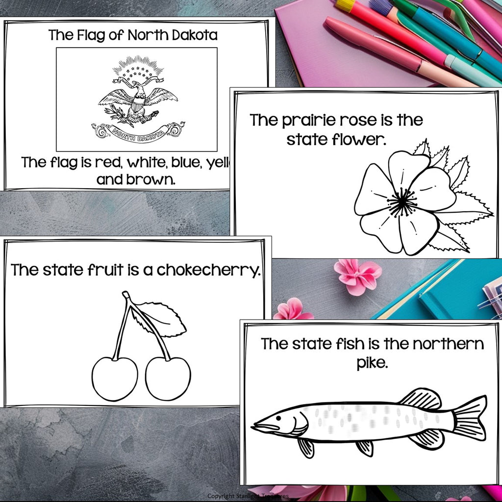 North Dakota Mini Book for Early Readers - A State Study