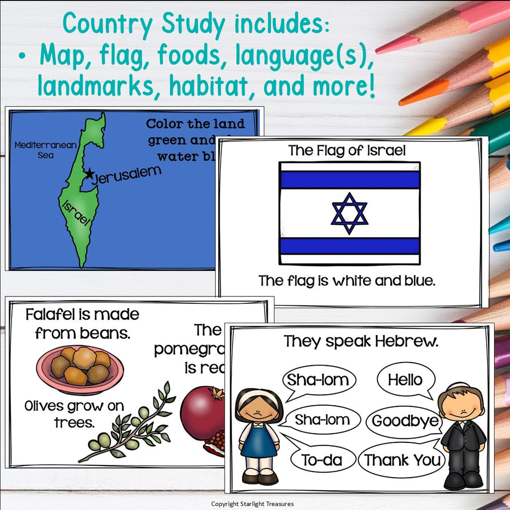 Israel Mini Book for Early Readers - A Country Study